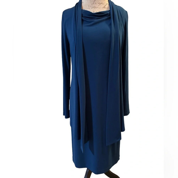 Connected Apparel teal dress, size 10 - Picture 1 of 5